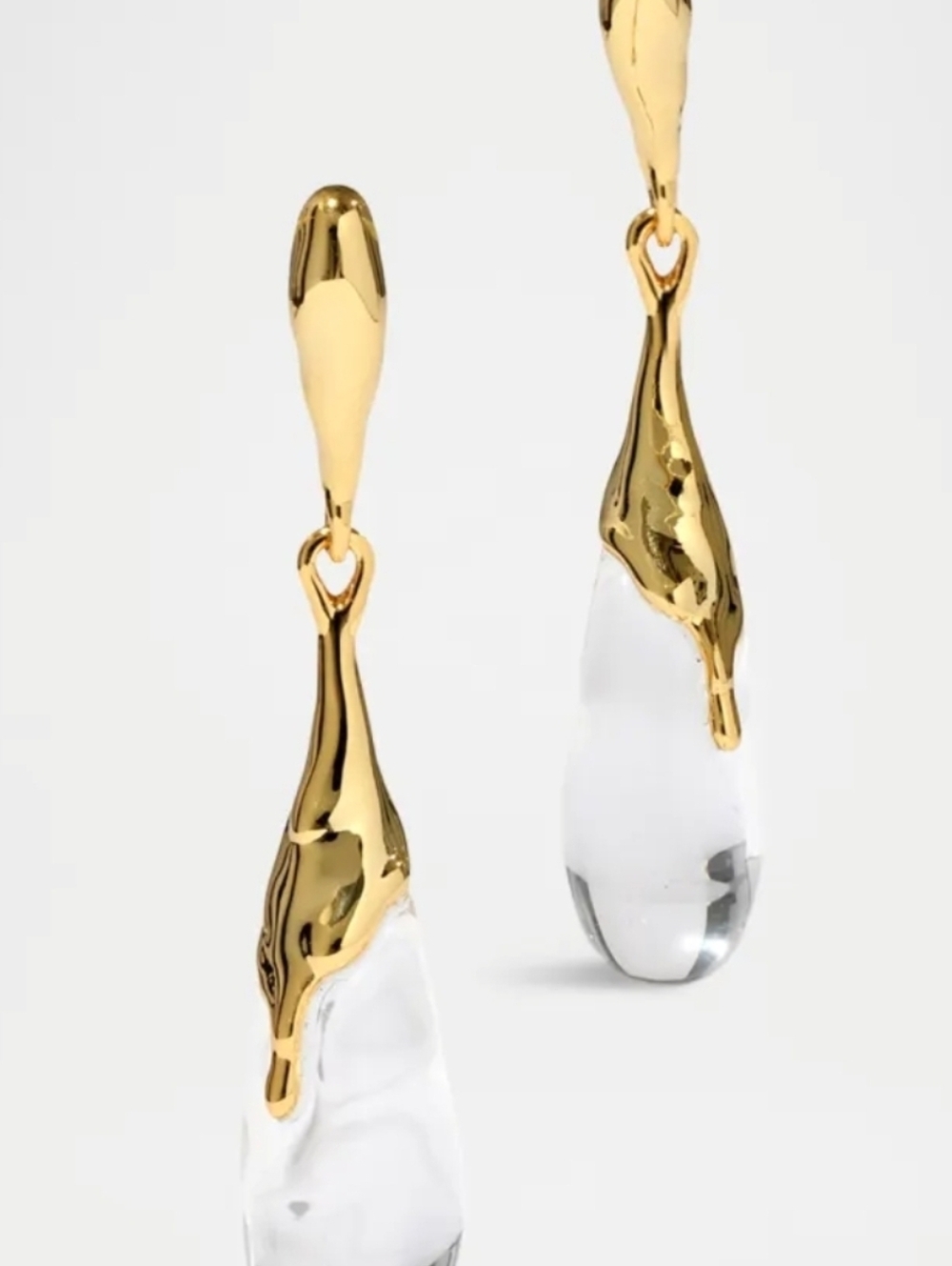 💛🔹️House of Harlow🔹️ 1960 Gold and Clear Teardrop Dangle  Earrings